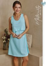 LÍNEA MATERNITY. CAMISÓN MATERNAL. JERSEY PEINADO GEORGETTE - Cod 512E