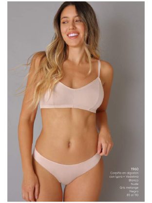 CORPIÑO EN ALGODÓN/LYCRA CON VEDETINA LADY JANE - Cod 1960