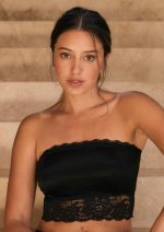 TOP BANDEAU EN PLUMETI Y PUNTILLA LADY JANE - Cod 2046