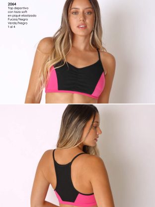 TOP DEPORTIVO EN PIQUÉ ELASTIZADO CON TAZA SOFT LADY JANE - Cod 2064