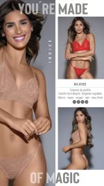 CONJUNTO DE PUNTILLA. CORPIÑO TOP TRIÁNGULO. TANGALESS. LARA - Cod 4163