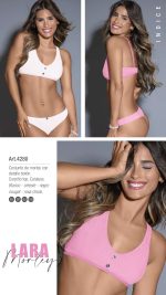 CONJUNTO DE MORLEY CON DETALLE BOTÓN. CORPIÑO TOP. COLALESS LARA - Cod 4280