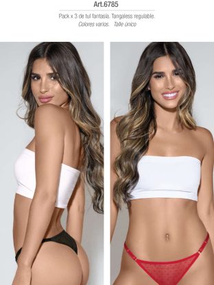 PACK X 3 DE TUL FANTASÍA. TANGALESS REGULABLE. LARA - Cod 6785