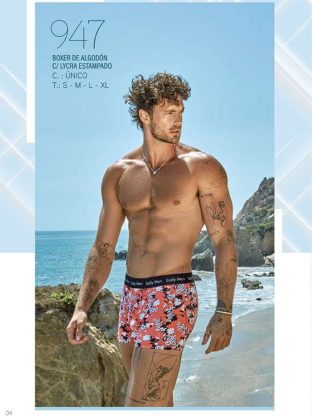BÓXER DE ALGODÓN Y LYCRA ESTAMPADO LODY MEN - Cod 947