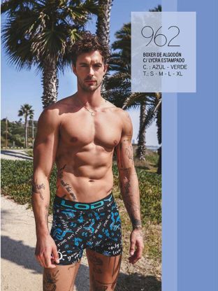 BÓXER DE ALGODÓN Y LYCRA ESTAMPADO LODY MEN - Cod 962