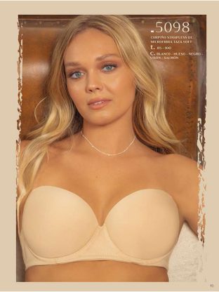 CORPIÑO STRAPLESS MICROFIBRA TAZA SOFT   LODY - Cod 5098