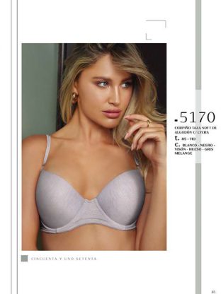 CORPIÑO TAZA SOFT DE ALGODÓN C/LYCRA LODY - Cod 5170