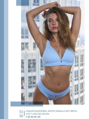 CONJUNTO DE MICROFIBRA. TRIÁNGULO SOFT, BRETEL ALTO Y LESS CON CINTURA. LODY - Cod 5356