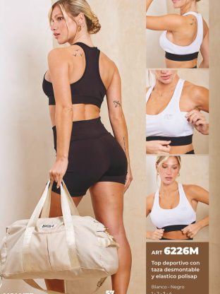 TOP DEPORTIVO CON TAZA DESMONTABLE Y ELÁSTICO POLISAP MOZIONE - Cod 6226