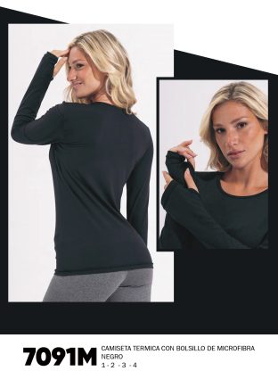 CAMISETA TÉRMICA CON BOLSILLO DE MICROFIBRA MOZIONE - Cod 7091