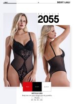 BODY LESS CON TAZA TRIÁNGULO DE TUL Y PUNTILLA SEXY LALI - Cod 2055