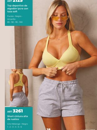 TOP DEPORTIVO DE ALGODÓN Y LYCRA CON TAZA SOFT SHEDYL - Cod 2125