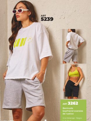 BERMUDA BOYFRIEND OVERSIZE DE RÚSTICO  SHEDYL - Cod 3262