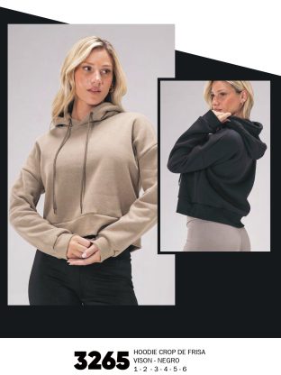 HOODIE CROP DE FRIZA  SHEDYL - Cod 3265