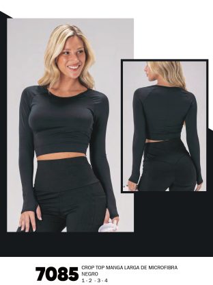 CROP TOP MANGA LARGA DE MICROFIBRA SHEDYL - Cod 7085