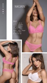 CONJUNTO DE TUL FANTASIA Y PUNTILLA. CORPIÑO PUSH UP SOFT CON DIJE. COLALESS SIGRY - Cod 1843