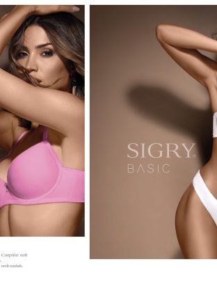 CONJUNTO DE MICROFIBRA CON DIJES. CORPIÑO SOFT SIN PUSH UP. COLALESS. SIGRY - Cod 1850