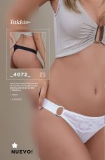 PACK X 2 TANGALESS REGULABLE DE PUNTILLA Y PLUMETI CON BRETEL ANCHO DE 30 MM Y ARGOLLA TAKKI - Cod 4072