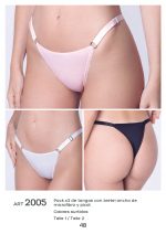 PACK X 3 DE TANGAS CON BRETEL ANCHO DE MICROFIBRA Y PICOT UAILEE - Cod 2005