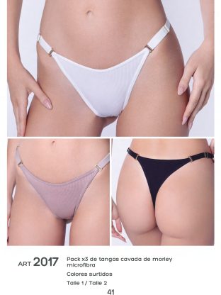 PACK X 3 DE TANGA CAVADA DE MORLEY MICROFIBRA UAILEE - Cod 2017