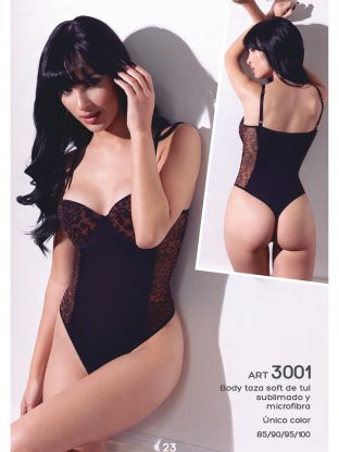 BODY TAZA SOFT DE TUL SUBLIMADO Y MICROFIBRA UAILEE - Cod 3001