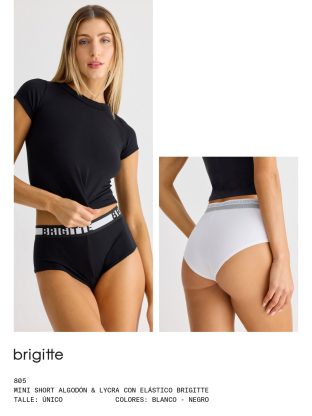 MINI SHORT ALGODÓN Y LYCRA CON ELÁSTICO BRIGITTE BRIGITTE - Cod 805