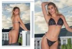 CONJUNTO TRIÁNGULO ESTAMPADO CON PUNTILLA SUPERPUESTA Y LESS REGULABLE LODY - Cod 5291