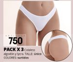 PACK X 3 COLALESS ALGODÓN Y LYCRA SEXY LALI - Cod 750