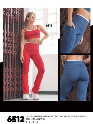 CALZA ÓXFORD CINTURA BITONO CON BOLSILLO DE POLISAP SHEDYL - Cod 6512