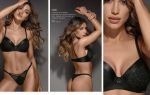 CONJUNTO DE MICROFIBRA ENGOMADA Y RED LUREX FANTASIA. CORPIÑO SOFT SIN PUSH UP. TANGALESS REGULABLE. SIGRY - Cod 1420