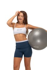 CALZA CORTA CINTURA ALTA CON BOLSILLOS Y CINTURA BITONO DE POLISAP SHEDYL - Cod 6526