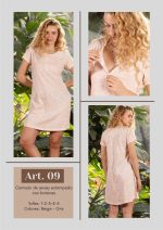 CAMISÓN DE JERSEY ESTAMPADO CON BOTONES FRASHE DREAMS - Cod 09